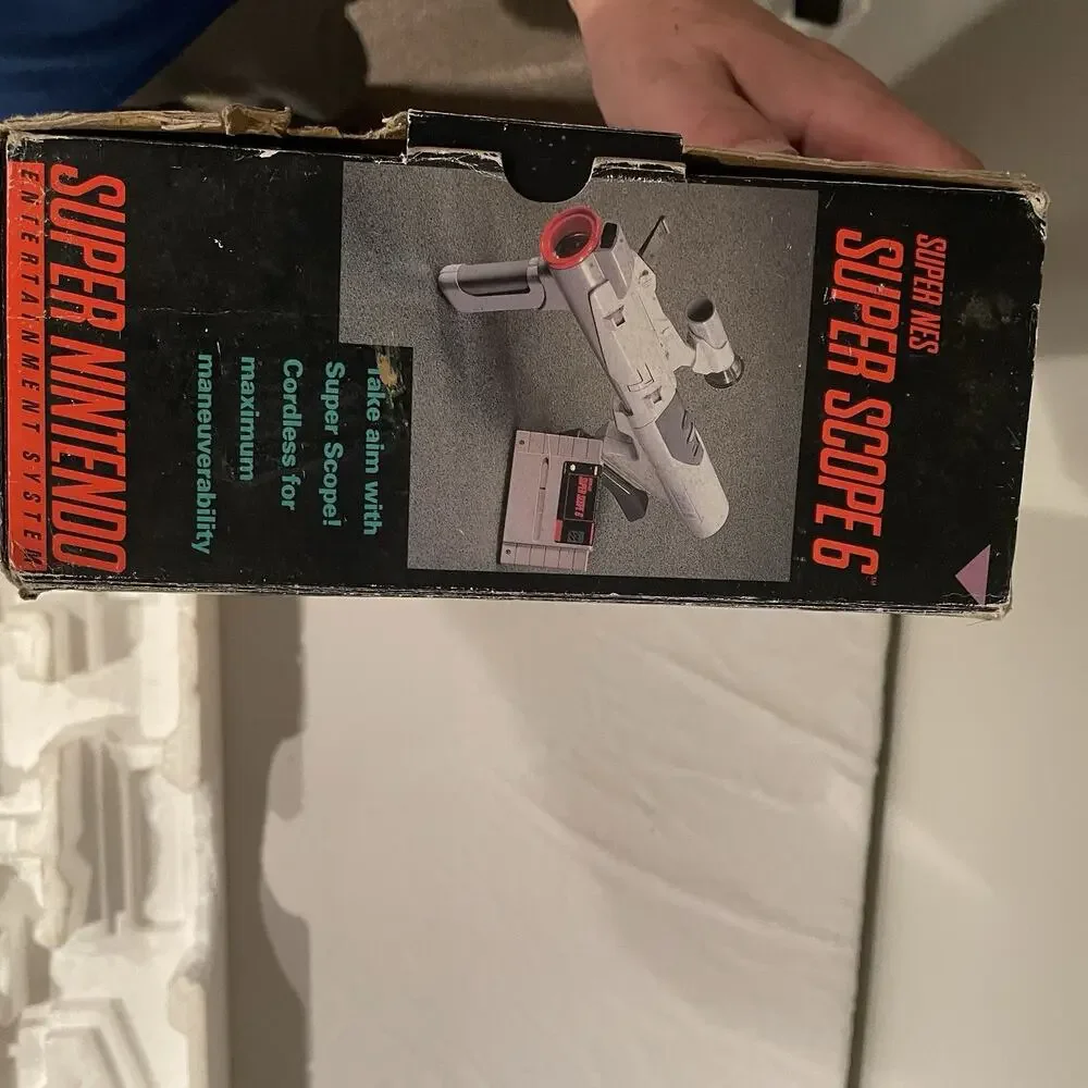 Super NES Super Scope 6 Original Box & Styrofoam (BOX ONLY - NO GUN/GAME)